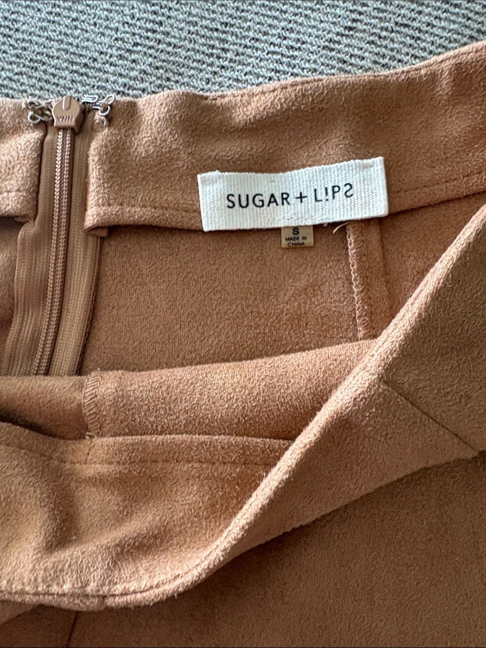 Suede A-Line Skirt in Brown - Picture 2 of 3